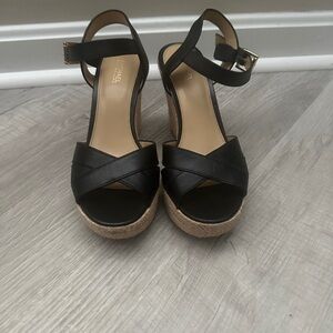Michael Kors Black Wedge Sandals